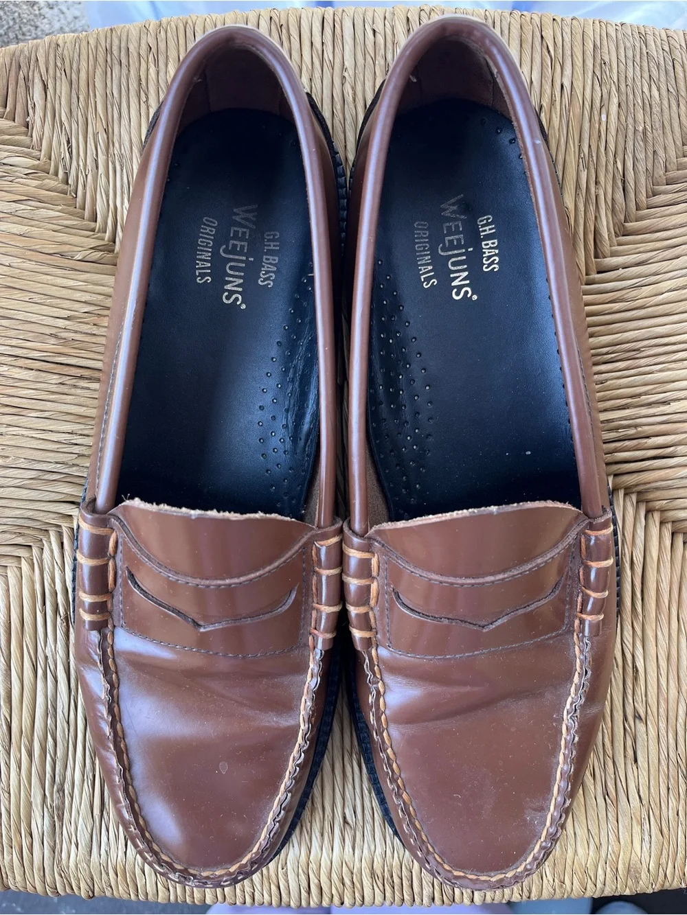 G.H. Bass & Co. Brown Leather Penny Loafers - Picture 1 of 7